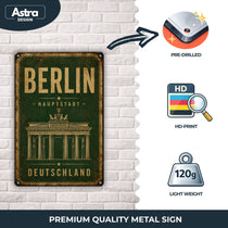 Blechschild 20x30cm – Berlin Hauptstadt Deutschland Brandenburger Tor Schild – Produktansicht 3