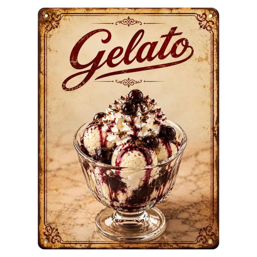 Blechschild 20x30cm – Gelato Amarena Eisbecher – Produktansicht 1