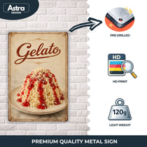 Blechschild 20x30cm – Gelato Spaghetti Eis Italienisches Eis Dessert Eisdiele Vintage – Produktansicht 3