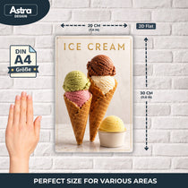 Blechschild 20x30cm – Ice Cream Eiswaffeln Gelato Eisdiele Eiscreme Sommer Deko – Produktansicht 2