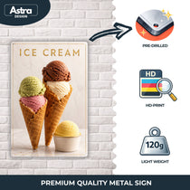Blechschild 20x30cm – Ice Cream Eiswaffeln Gelato Eisdiele Eiscreme Sommer Deko – Produktansicht 3