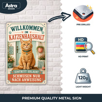 Blechschild 20x30cm – Katze Katzenhaushalt Dekoschild – Produktansicht 3