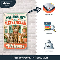 Blechschild 20x30cm – Katzenclan Willkommen Dekoschild – Produktansicht 3