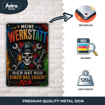 Blechschild 20x30cm – Meine Werkstatt Hier Hat Nur Einer Das Sagen Schrauber Garage – Produktansicht 3