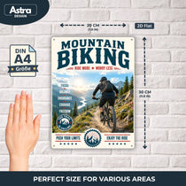 Blechschild 20x30cm – Mountain Biking Ride More Worry Less Schild – Produktansicht 2