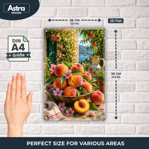 Blechschild 20x30cm – Pfirsiche Mediterrane Sommer Deko Italien Obstgarten Landhausstil – Produktansicht 2