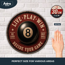 Blechschild Rund 30cm – Billard 8 Ball Pool Deko Spielzimmer Retro Schild – Produktansicht 2