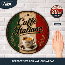 Blechschild Rund 30cm – Caffè Italiano Espresso Kaffee Vintage Deko – Produktansicht 3