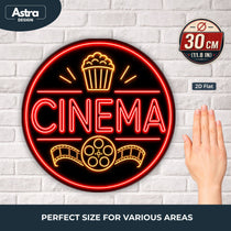 Blechschild Rund 30cm – Cinema Neon Design Heimkino Film Deko – Produktansicht 2