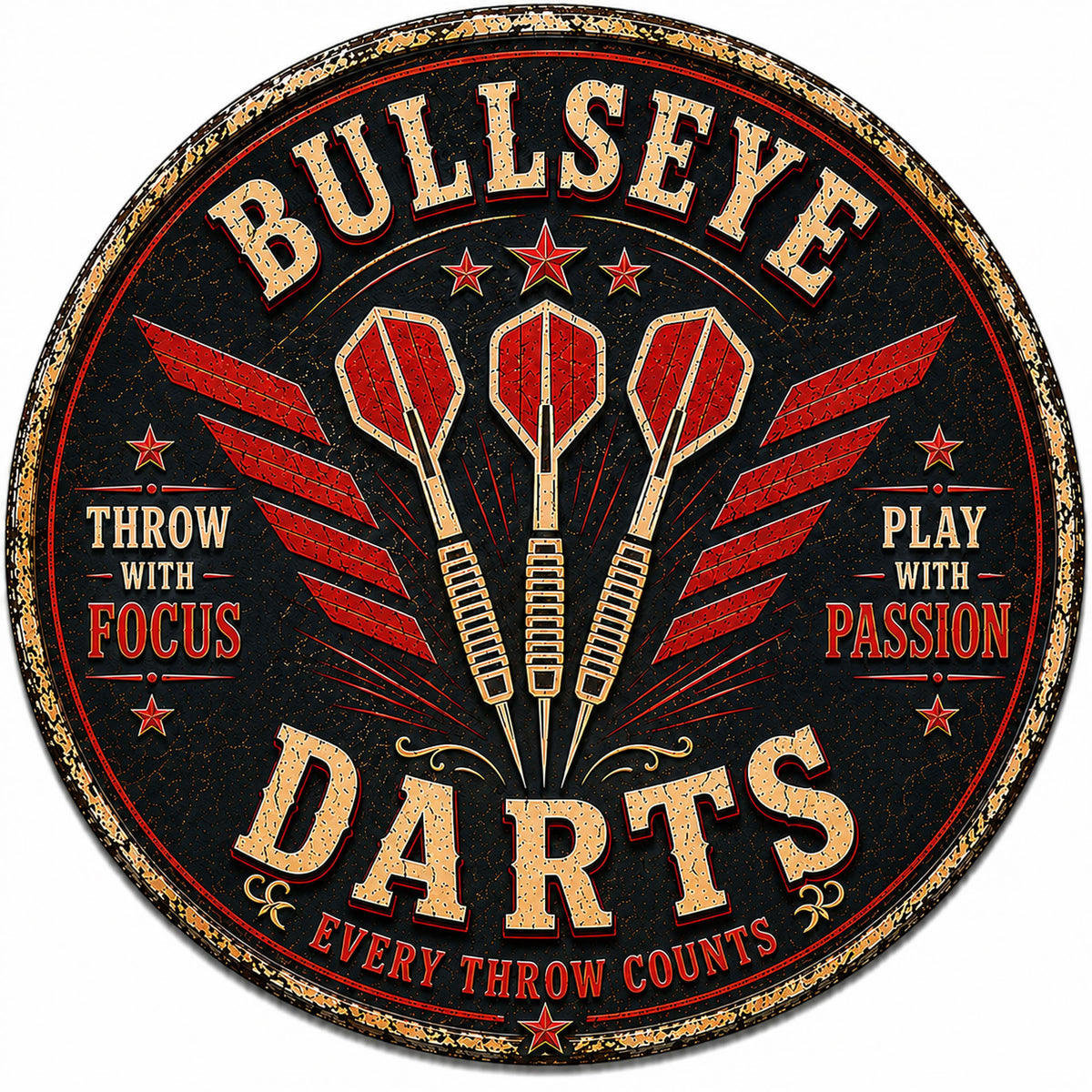 Blechschild Rund 30cm – Darts Club Retro Dartscheibe Steeldart Bar Deko – Produktansicht 1