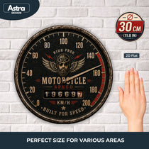 Blechschild Rund 30cm – Motorcycle Speed Motorrad Tacho Biker Retro Deko – Produktansicht 2