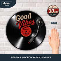 Blechschild Rund 30cm – Good Vibes Play It Loud Schallplatte Vinyl Deko – Produktansicht 3