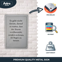 Blechschild 20x30cm – Sturm im Regen tanzen – Produktansicht 3