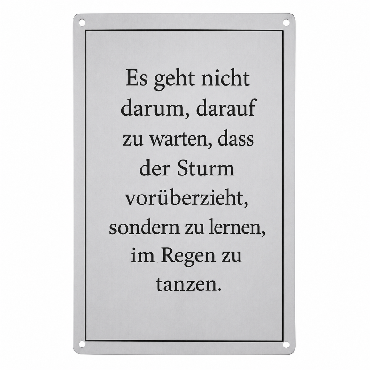 Blechschild 20x30cm – Sturm im Regen tanzen – Produktansicht 1
