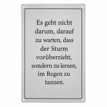Blechschild 20x30cm – Sturm im Regen tanzen – Produktansicht 1