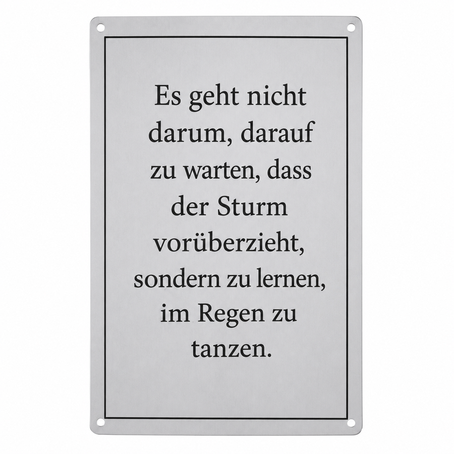 Blechschild 20x30cm – Sturm im Regen tanzen – Produktansicht 1