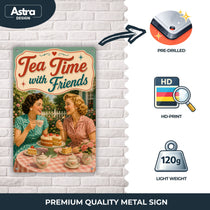 Blechschild 20x30cm – Tea Time with Friends Wanddeko – Produktansicht 3