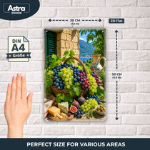Blechschild 20x30cm – Mediterrane Trauben Weintrauben Italien Landhausstil – Produktansicht 2