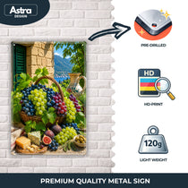 Blechschild 20x30cm – Mediterrane Trauben Weintrauben Italien Landhausstil – Produktansicht 3