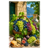 Blechschild 20x30cm – Mediterrane Trauben Weintrauben Italien Landhausstil – Produktansicht 1