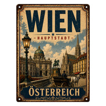 Blechschild 20x30cm – Wien Österreich Hauptstadt Vintage Städte Schild – Produktansicht 1