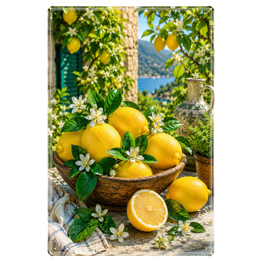 Blechschild 20x30cm – Amalfi Zitronen Italien Mediterrane Sommer Deko – Produktansicht 1