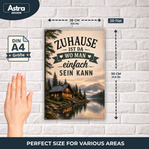 Blechschild 20x30cm – Zuhause ist da wo man einfach sein kann Schild – Produktansicht 2